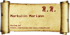 Markulin Mariann névjegykártya